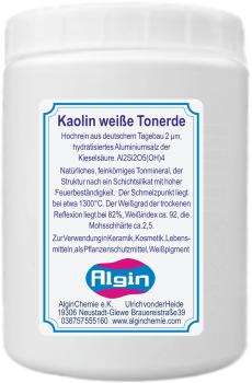 Kaolin hochreine weiße Tonerde Weißpigment 500 g Dose Gesichtsmaske